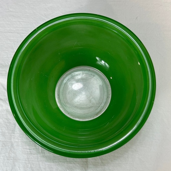 Pyrex Green Glass Mixing Bowl #322 Clear Bottom 1 Liter - Picture 9 of 10